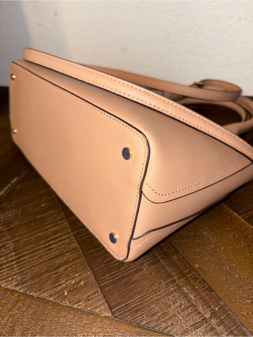 Kate Spade New York Blush Pink Pebbled Leather Satchel Crossbody EUC - Picture 8 of 11